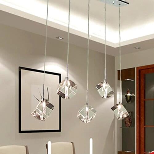 T Transparent Crystal LED Dining Room Bar Pendant Light Modern Fashion Lamps For Home Living Room Simple Creative Free shipping