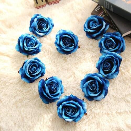 10cm Velvet Rose Flower Head DIY Handmade Crafts Material Wedding Bridal Wreath Garland Wedding Wall Arch Road Lead Fake Flowers