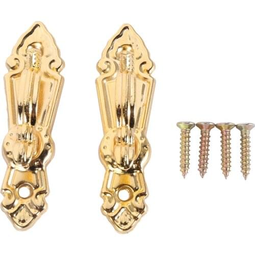 Screw Mount Curtain Tassel Tie Back tieback Wall Hooks 2PCS Gold Tone