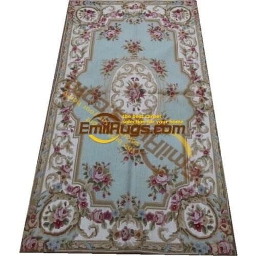 Aubusson Hand-stitched Oriental Square Carpets French Wool Needlepoint Art Tapestry Wool Knitting Carpets