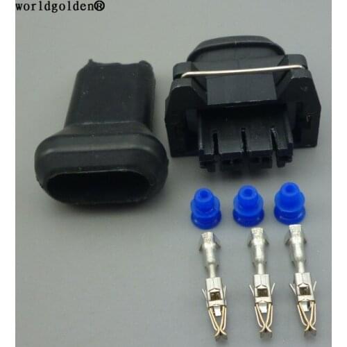 Worldgolden 3 pin EV1 waterproof wire harness connector with relevant rubber cover 282246-1