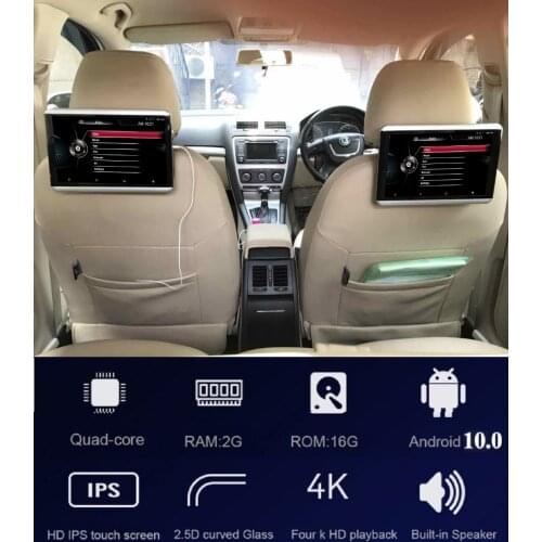 YAZH 12.5 Inch Android 10.0 4K 1080P Car Headrest Monitor Touch Screen WIFI/Bluetooth/USB/SD/HDMI/FM/Mirroring/Miracast