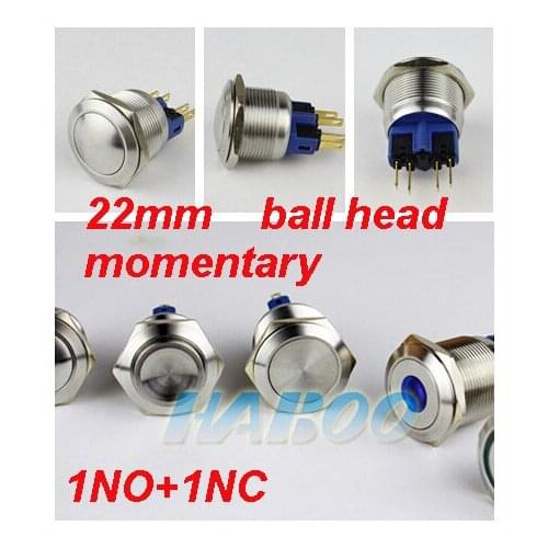 1pcs shipping free 22mm switch high quality anti vandal stainless steal push button switch reset metal switch IP67 250V 3A