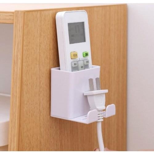1pcs Multifunction Phone Holder Wall Holder Wall Mounted Storage Rack Smartphone Hanging Charging Remote Control Wall Organizer