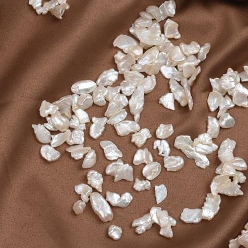 10g/5-10mm,Strong luster natural freshwater Baroque pearl beads,white Regenerated Pearl Thin sheet DIY inlaid manicure material