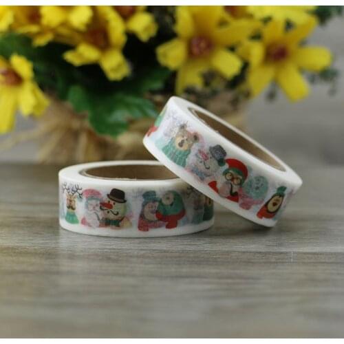 15mm*10m Santa Claus Washi Tape Japanese Kawaii Scrapbooking Tools Decorative Masking Tape Christmas Photo Album School Supplies