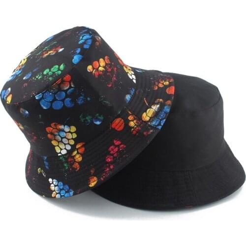 2021 Summer Graffiti Bucket Hat For Women Men Outdoor Foldable Bob ReversibleFisherman Hat Girls Boys Gorros Panama Sun Hats