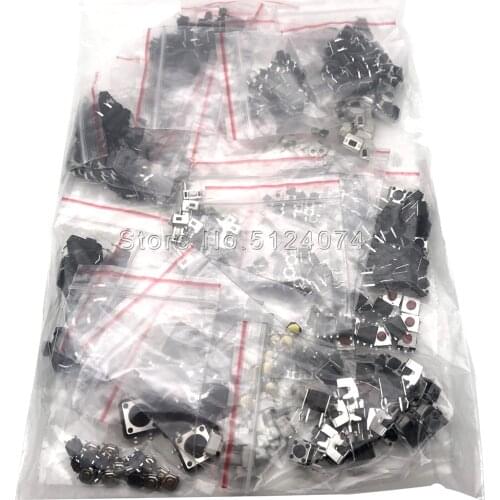 250pcs/bag 12*12/2*4 touch/push button/micro switch package mixed kit 3*6/4*4/6x6 push button key switch 25 kinds each 10pcs