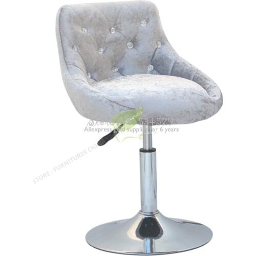 30%Modern Bar Stool Tabouret De Bar Furniture Make Up Chair Beauty Salon Furniture European dotomy style Simple Flannel
