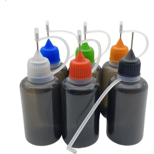 50pcs Empty 30ml Soft Vial Plastic Dropper Bottles With Metal Needle Cap E Liquid Black PE 30cc Bottle