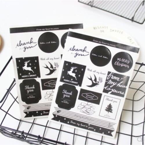 60pcs/pack Baking DIY Gift Work Gift Box Stickers Cake Packaging Sealing Label Multifunction Sticker