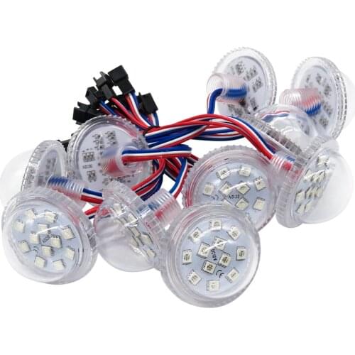 Addressable 45mm led pixel light;12leds 5050;DC12V;2.88W;IP65;UCS2903 IC;clear cover/frosted cover