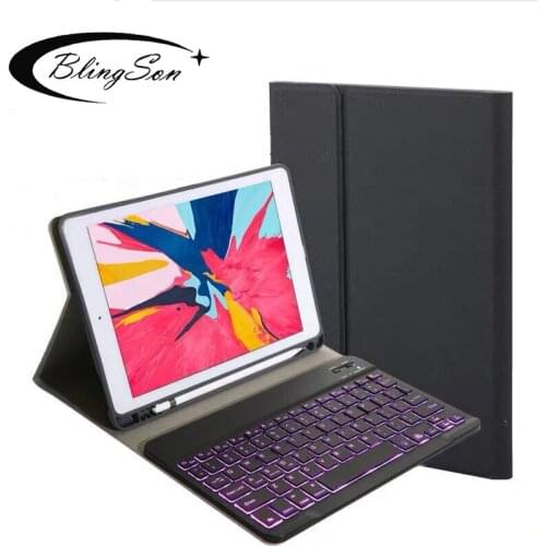 Case for iPad 9.7 2018 2017 / Pro 9.7 / Air2 / Air 5th 6th Generic Version Bluetooth Keyboard Case Cover with 7Color Backlight