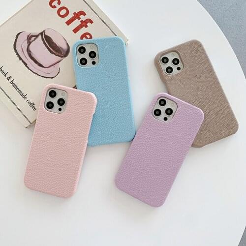 Luxury Leather Texture Phone Case For iPhone 12 11 Pro XS Max SE XR X 8 7 Plus Ultra-thin Protection Back Cover Funda