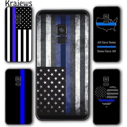 Krajews THIN BLUE LINE Phone Case Cover For Samsung Galaxy S5 S6 S7 edge S8 S9 S10 E lite S20 plus ultra Note