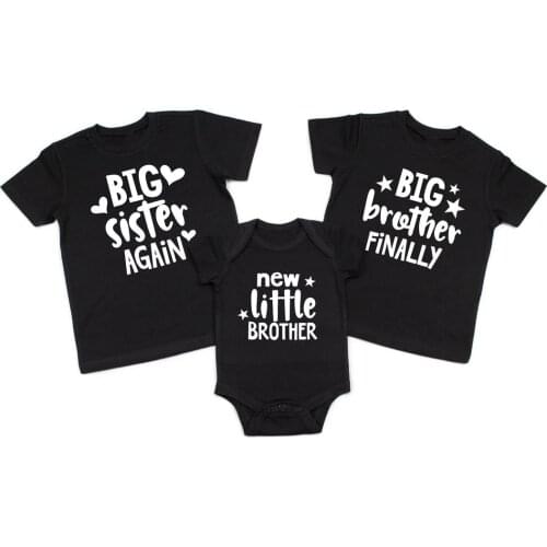 Big Sister Again Big Brother Finally New Little Brother Baby Shower Gift Promoted To Big Sister Big Brother Matching Shirt