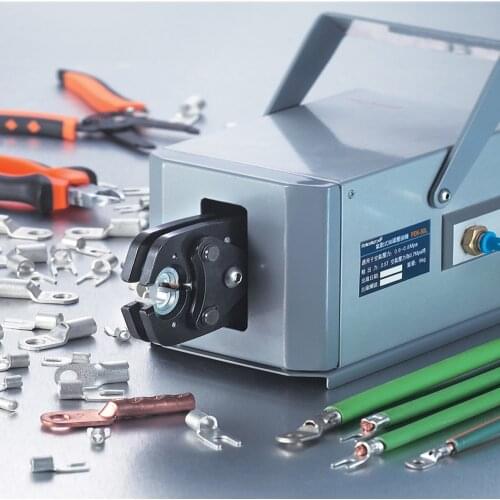Hanchen Pneumatic Crimping Machine Air Powered Air Crimper Crimping Tools for Kinds of Terminals FEK 50L Output: 2.0T