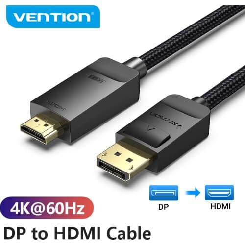 Vention Display Port to HDMI 4K*2K 30Hz DP to HDMI Cable for PC Laptop HDTV Projector Video Audio Cable DisplayPort to HDMI