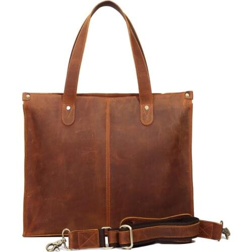 High Quality Mens Genuine Leather Cowhide Real Cow Messenger Crossbody Shoulder Bag Business Briefcase Large Tote Handbag