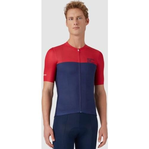 La Passione Mens Cycling Shirts Duo Jersey Blue/Red Cheerful Combination Ciclismo Maillot Short Sleeve Tops Bike Wear Pro Team