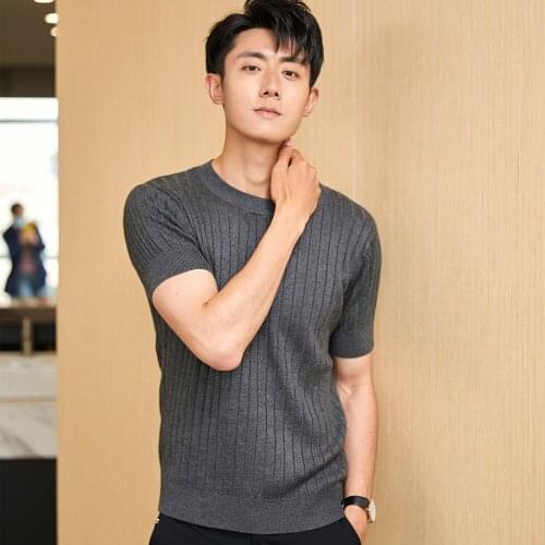 New Arrival Fashion Autumn Winter Thickened Short Sleeve Sweater Men Large O-neck Casual Knitted Men T Shirt Plus Size M-5XL 6XL