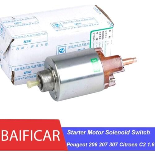 Baificar Brand New Starter Motor Solenoid Switch Magnetic For Peugeot 206 207 307 Citroen C2 1.6 8V 16V