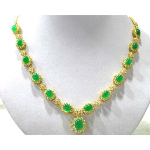 Fine green natural jade necklace pendant