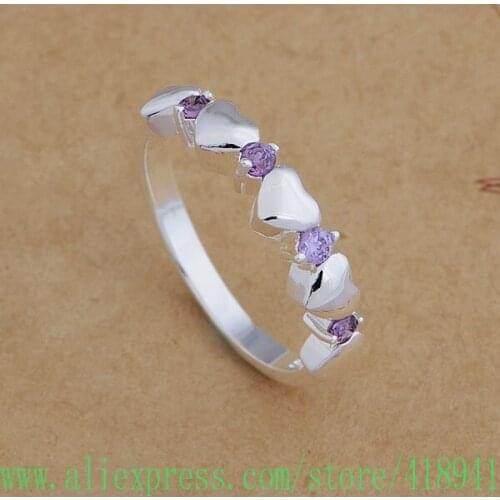 Silver Plated ring, Silver Plated fashion jewelry, Honorable/many purple stone /eusanlza bvuaknba AR657