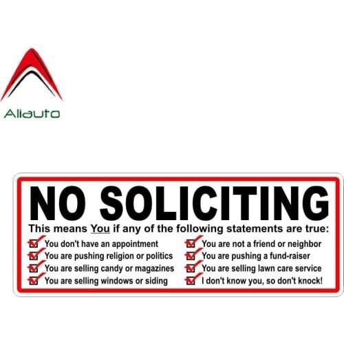 Aliauto Warning Car Sticker No Soliciting This Mean You If Any of The Following Statements Are True PVC Decal for Kia,20cm*7cm