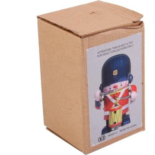 Retro Wind Up Walking Drummer Solider Robot Tin Toy Clockwork Collectible Gift