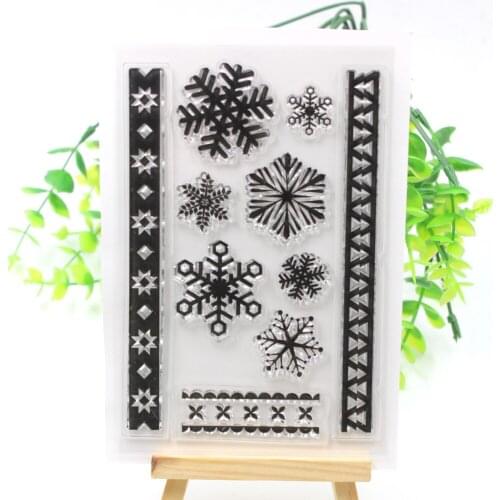 Christmas Snowflake Transparent Clear Silicone Stamps for DIY Scrapbooking/Card Making/Kids Fun Decoration Supplies