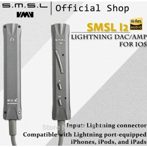 SMSL I2 Hi-Fi Mini Amplifier Portable Speaker HIFI EXQUIS Connector Headphone DAC Amplifier Built-in Microphone for IOS