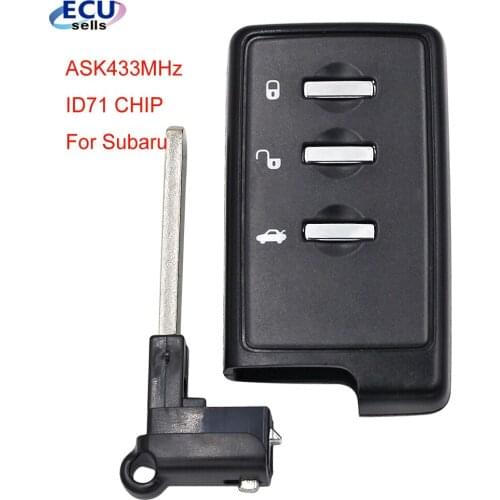 3 Buttons Smart Remote Key ASK433MHz ID71 CHIP For Subaru key DAT17-Board Number-0780-ID71