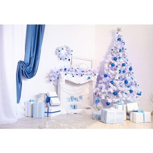 White Christmas tree backdrops background vinyl kids home shots photography backdrops for photo studio props fotografia LV-1045