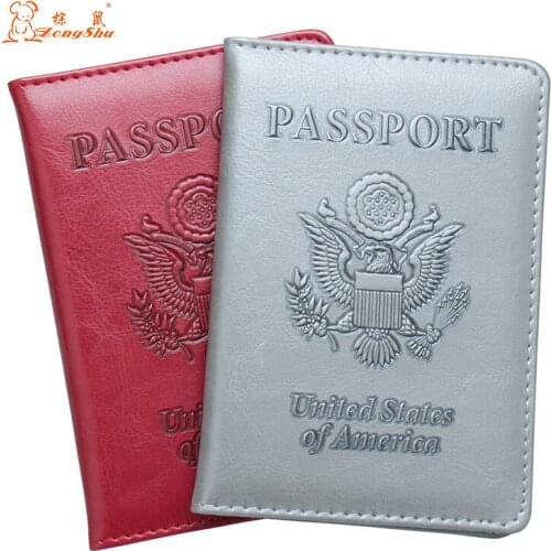 Oil Colorful PU leather USA Passport Cover solid color Women Passport holder Covers for Girls America Passport