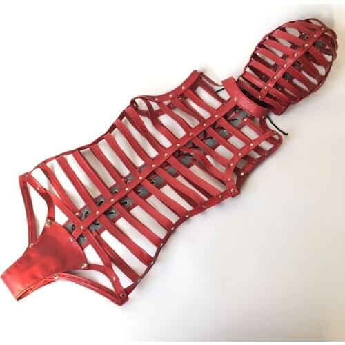 Female Sofe Leather Adjustable Bound Bondage Straitjacket Hood Headgear Mask Erotic Positioning Bandage BDSM Sex Games Toy