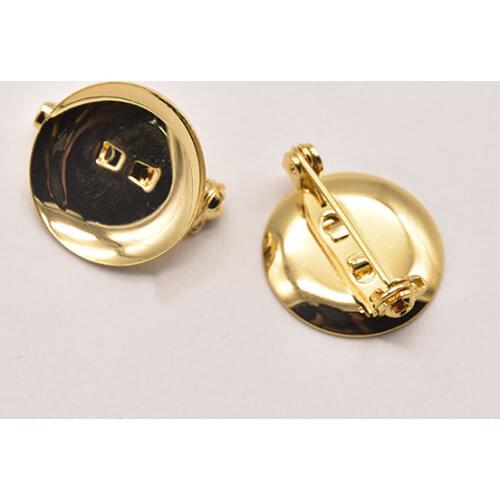 1 Piece/Batch 19mm Tray Brooch Support Wedding Hair Jewelry Diy Findings & Components Women Accessories 18k gold plated JA0502