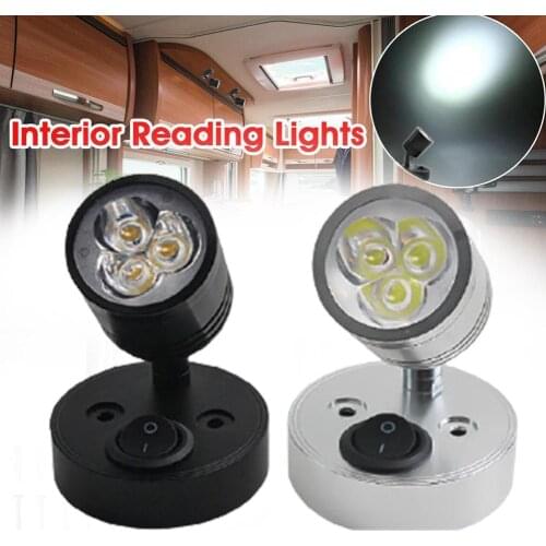 DC12V RV Camper Boat LED Reading Light Wall Lamp For Truck Lighting Camper Motorhome Yachts RV Bedside Caravan Cabin Van Bo W7U9
