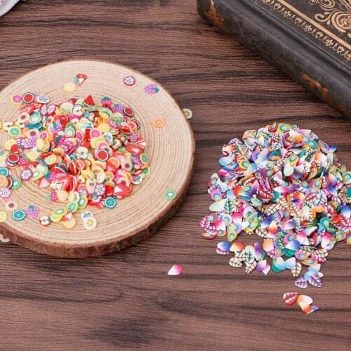 1000PCS/Bag 3D Fruit Fur Shape Polymer Clay DIY Nail Art Tip Sticker Decoration