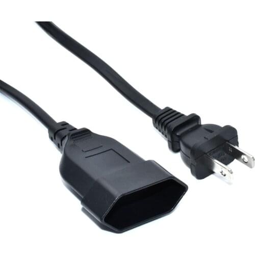 AC power 2-Prong male to European EU female extension Cord 1-15P to CEE7/16 Power cable US plug to Euro receptacle 100CM Length