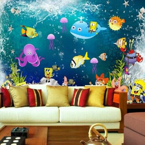 Blue Sea World 3d wallpaper murals for Child baby kids room 3d photo Papel mural bedroom 3d wall cartoon murals Wall paper