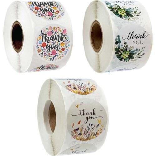 500pcs Floral Thank You Sticker Seal Labels Handmade Scrapbooking Decoration Drop Shipping