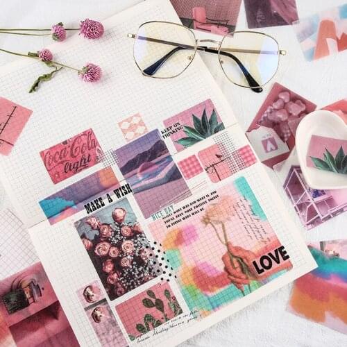 Mohamm 70Pcs/Pack Ins Style Decorative Sticker Books Scrapbooking DIY Note Paper Sticker Flake Stationary Accessorie Art Supplie