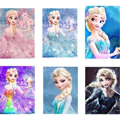 Disney 5D DIY Diamond Painting Cartoons Princess Elsa Cross Stitch Kits Diamond Embroidery Full Mosaic Home Decor Gift