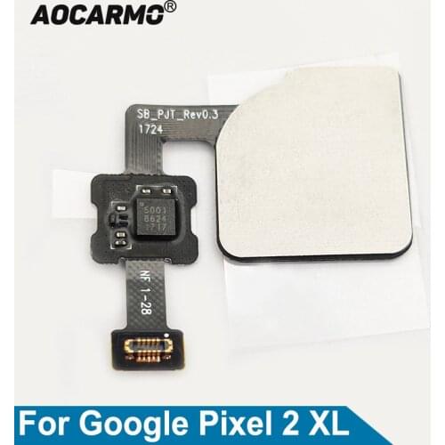 Aocarmo Black Home Button Main Key Touch ID Fingerprint Flex Cable Replacement Assembly For Google Pixel 2 XL