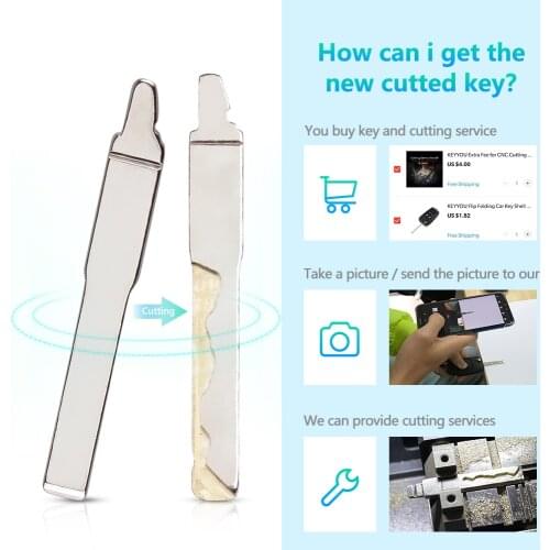 KEYYOU Remote Car Key Shell Case FoB Extra Fee For CNC Cutting Cut Blade Service Dropship