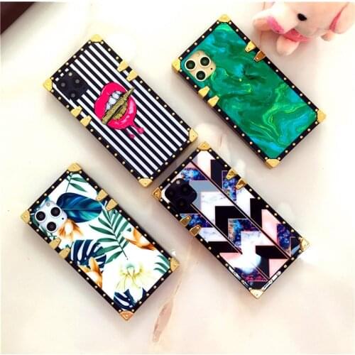 Flower Lips Case For iPhone 11 Pro Max 12 PRO X XS XR 6S 7 8 Plus Square Cover for Samsung Galaxy S21 Ultra Note 20 10 S10 S20