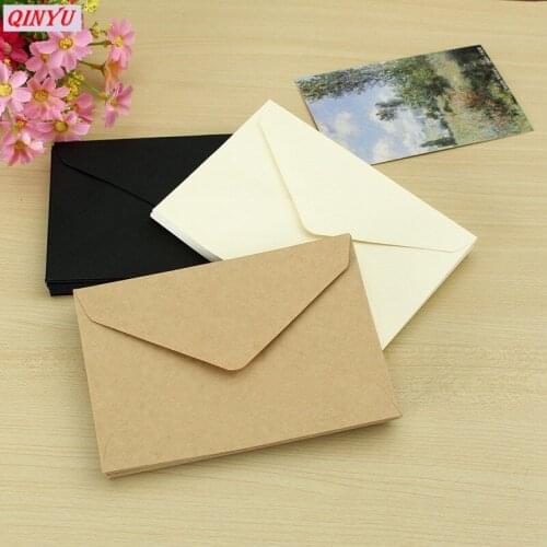 10PCS Black and white craft paper envelopes Mini Vintage Kraft Paper Envelopes Paper Korean Stationery Gifts wedding supplies 6z