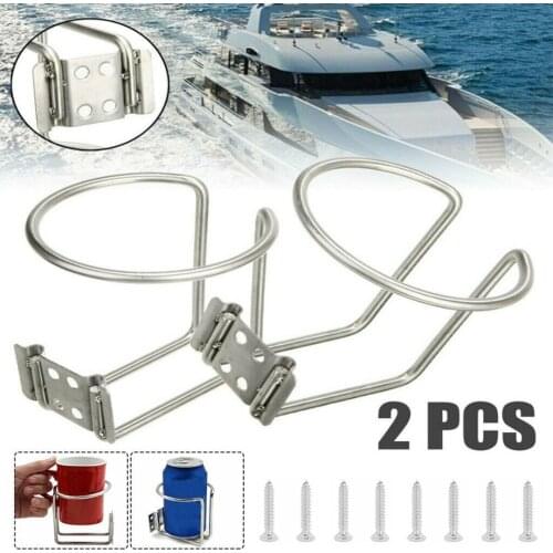 Mayitr 2pcs Stainless Steel Boat Ring Cup Drink Holder Durable Boat Marine Yacht Truck Bottle Stand Holder