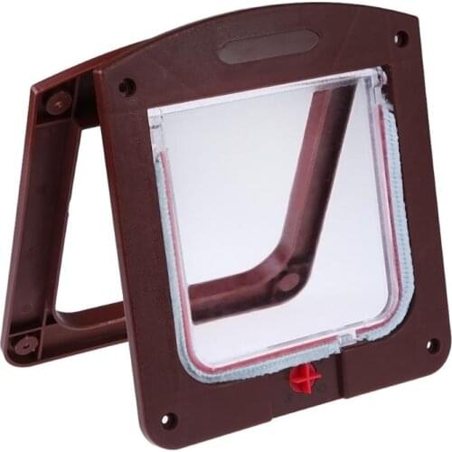 Pet Cat Puppy Dog Gates Door Lockable Safe Flap Door Pet safety products Lock Suitable for Any Wall Or Doors White Brown Colors